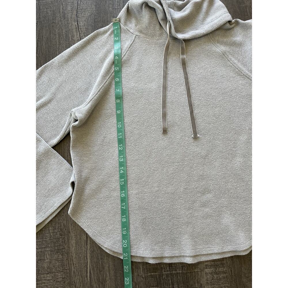 Lucky Brand Women’s Funnel Neck Long Sleeve Waffle Knit Top Heather Grey Small - Picture 11 of 12